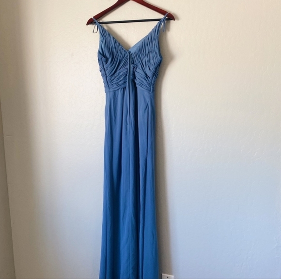 Blue Ruched Dress - Picture 4 of 5